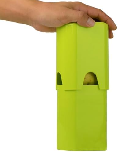 LS Kitchen - Coupe Frite/Legumes Manuel - Livré avec 3 Grilles de Coupe - Découpage des Pommes de Terre Grâce, Coupe Légumes Antidérapant pour Faire des Bâtonnets - Acier Inoxydable et ABS - Vert – Image 5