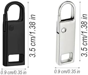 Tirettes de Réparation Fermeture Eclair, 12 Pcs Métal Zipper Pull, Métal Zipper Pull amovible, Tirette Fermeture Eclair Remplacement, Pour Porte Monnaie, Vêtements, Jeans, Valises – Image 2