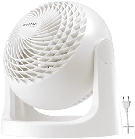 Iris Ohyama, Woozoo Ventilateur de Table, 23m², Inclinaison verticale à 360°, Blanc, 3 Vitesses, Silencieux, Portable, Idéal pour Chambre, Cuisine, Refroidisseur d'air, Puissant, PCF-HE18
