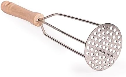 HOFMEISTER® 30cm Pressepurée pour pommes de terre, légumes, fruits & choucroute Résistant à la chaleur, antibactérien, antirayures, presseherbes robuste en bois de hêtre, fabriqué en Europe,