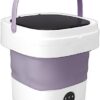 Mini Lave-seau Portable de 7,5 L, Machine à Laver Pliable avec Essorage Doux et Tuyau de Drainage, 100 à 240 V (PURPLE)