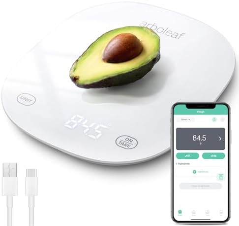 arboleaf Balance de Cuisine 10kg/0,5g, Balance Cuisine qui Calcule les Calories, Balance Nutritionnelle Connectée, Rechargeable USB – Image 9