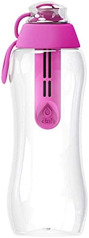 Dafi Gourde Filtrante Soft, 1 Filtre à Charbon Actif Rose 0,3 L - Filtre le Chlore et autres contaminants, Gourde Sport Transparente, Bouteille Filtrante Sans BPA, Gourde Paille, Bouteille d'eau