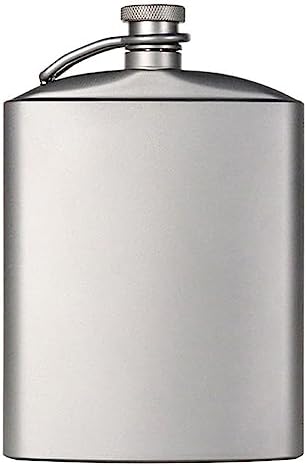 Flasque en titane, drapeau de hanche en titane portable, drapeau de sport en titane pur pour camping, randonnée, randonnée 260 ml