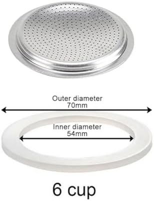 Yuanpgky Moka Joint d'étanchéité en caoutchouc de silicone pour cafetière expresso Moka (12 tasses + tamis ) – Image 5
