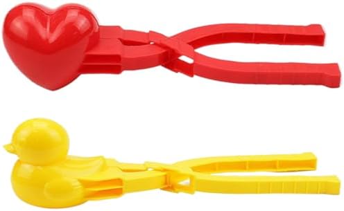 2 PCS/Set Rice Moule pour les enfants de qualité alimentaire PP Cœur antidérapant et moule de canard Moule de brique de sable pratique pour la fabrication de sandball de boule de neige aux sus