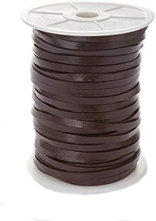 esnado Cordon de Cuir Plat 5 mm x 1,5 mm Couleur : Marron Clair Antique Longueur 10 m – Image 14