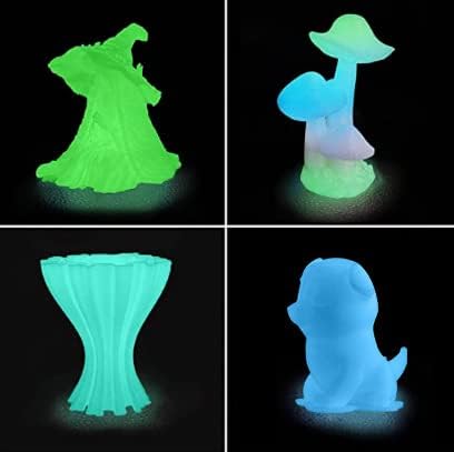 iSANMATE Filament PLA 1.75 empaqueter, Filament Imprimante 3D PLA Glow in the Dark Filament multicolore, bleu, vert, bleu clair, Dimensionnelle +/- 0.03 mm, 250gX4 Spool – Image 3