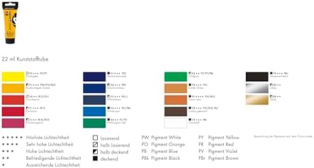Marabu Artist 12200055970 - Acrylique blanc titane 970, 22 ml, peinture acrylique fine de qualité artistique, à base d'eau, consistance pâte, hautement pigmentée, très bonne brillance et opacité – Image 2