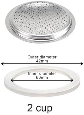 Yuanpgky Moka Joint d'étanchéité en caoutchouc de silicone pour cafetière expresso Moka (12 tasses + tamis ) – Image 3