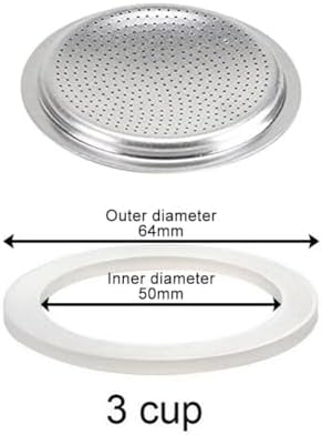 Yuanpgky Moka Joint d'étanchéité en caoutchouc de silicone pour cafetière expresso Moka (12 tasses + tamis ) – Image 4