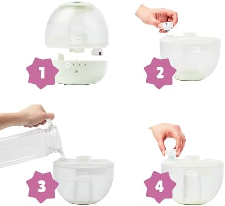 Badabulle Humidicateur d'air à Vapeur Froide Bubble - Veilleuse Multicolore - Autonomie 16h (Résevoir 2L) - Forme Compacte - Buse Orientable à 360° - Arrêt Automatique – Image 5