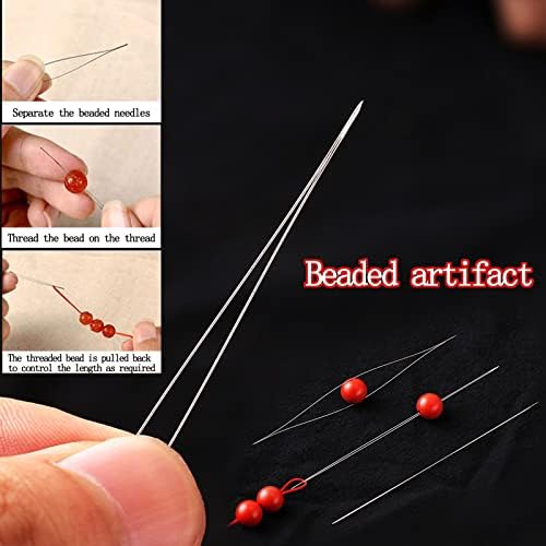 2 Pcs Fil Elastique pour Bracelet 50m*0,8mm Elastique Bracelet Ligne Fil Extensible Elastique Transparent Noir Transparent avec Ciseaux et Aiguille à Perles pour Bracelets et Colliers – Image 6