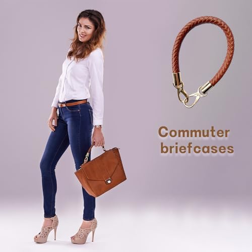 Zzcy Anse de Sac 2Pcs Sangles de Rechange en Cuir pour Sac à Main Poignee sac a main Avec Petit Porte-clés(Marron 40cm) – Image 7
