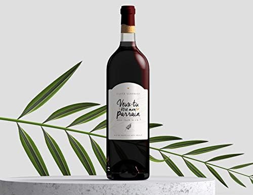 Manahia étiquette bouteille parrain - Veux-tu être mon parrain ? étiquette vin demande parrain - annonce naissance - demande parrain - annonce parrain - futur parrain - baptême – Image 4