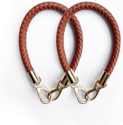 Zzcy Anse de Sac 2Pcs Sangles de Rechange en Cuir pour Sac à Main Poignee sac a main Avec Petit Porte-clés(Marron 40cm)