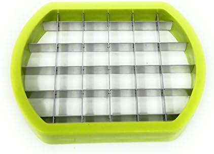 LS Kitchen - Coupe Frite/Legumes Manuel - Livré avec 3 Grilles de Coupe - Découpage des Pommes de Terre Grâce, Coupe Légumes Antidérapant pour Faire des Bâtonnets - Acier Inoxydable et ABS - Vert – Image 7