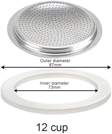 Yuanpgky Moka Joint d'étanchéité en caoutchouc de silicone pour cafetière expresso Moka (12 tasses + tamis ) – Image 2