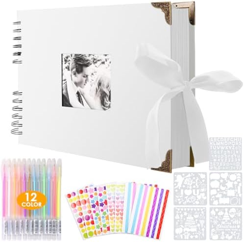 Album Photo à Personnaliser Soi-Même 80 Pages Noires Scrapbooking Vintage Album Souvenir pour Bébé Famille Anniversaire Saint Valentin Mariage Noël Cadeau (Noir, 29 x 21,5 cm) – Image 11