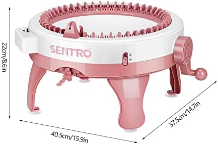 Uennm Machine à Tricoter, 48 Aiguilles à Tisser Intelligente Machines à Tricoter Rondes, Adultes et Enfants Planche à Tricoter Double métier à Tricoter Rotatif pour Chaussettes Chapeau écharpe (B) – Image 2