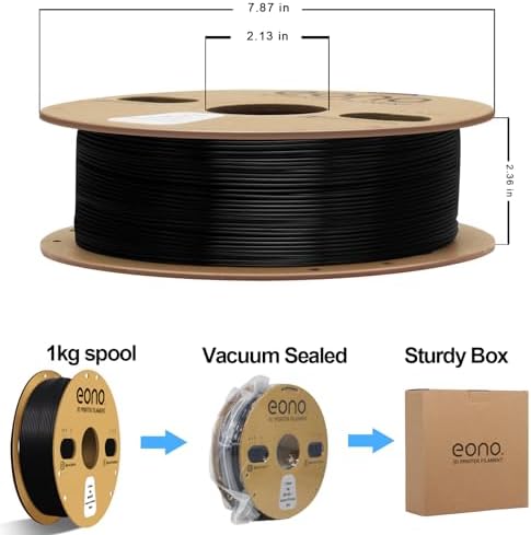 Eono Filament conducteur TPU 1,75 mm (± 0,03 mm) 2,2 lb (1 kg) pour imprimante 3D, filament flexible électrolconducteur noir – Image 7