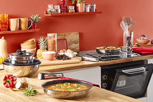 Tefal Ingenio Preference On Lot de 2 Poêles 24/28 cm + poignée amovible, Induction, Acier inoxydable, Empilable, Compatible lave-vaisselle, Fabriqué en France L9759002 – Image 3