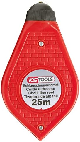 KS Tools 300.0080 Cordeau rechargeable 25 m corps en plastique + Pot poudre 180 g Bleu