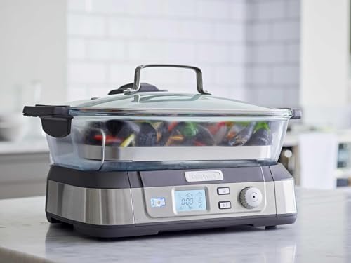 Cuisinart Cookfresh Cuiseur à vapeur professionnel en verre - 1L d'eau, sans BPA, plateau à vapeur en acier inoxydable - 30 sec de chauffage - Affichage numérique – Image 2