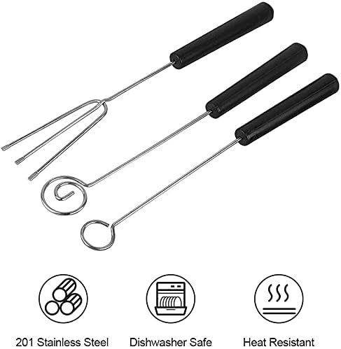 LATRAT Lot de 5 fourchettes à fondue en acier inoxydable - Embouts pour fruits - Fourchette de plongée pour chocolats et truffes - Pour faire des chocolats faits à la main – Image 4