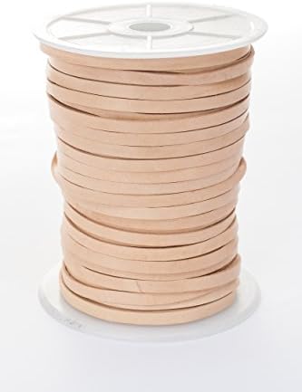 esnado Cordon de Cuir Plat 5 mm x 1,5 mm Couleur : Marron Clair Antique Longueur 10 m – Image 23