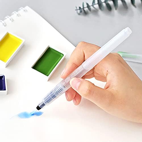 Tritart Lot de 4 Pinceaux Aquarelle à Reserve d'eau Rechargeables - Stylo Pinceau a Reservoir avec Pointe Ronde et Plate - pour Le Mélange des Couleurs et la Calligraphie – Image 7