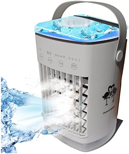 COOLI FRAIS Climatiseur Mobile Sans Evacuation, Clim' Tactile 2024 USB Type-C Portable, Double Reservoir Eau + Glace 700mL, 4 Vitesses / 2 modes de refroidissement (fraîcheur & brouillard), Silencieux