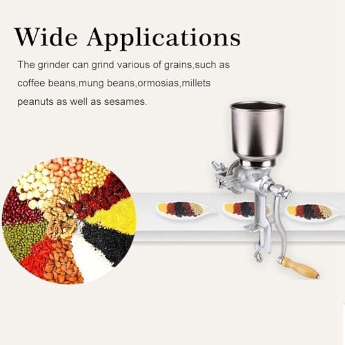 Wonder Junior Deluxe Moulin à céréales manuel manuel en noix de maïs Outil de cuisine Équipement Aliment spécial Wonder Junior Deluxe pour grains secs et huileux Épice à manivelle Pierre de blé – Image 5