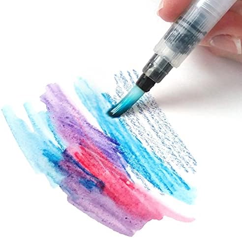 Tritart Lot de 4 Pinceaux Aquarelle à Reserve d'eau Rechargeables - Stylo Pinceau a Reservoir avec Pointe Ronde et Plate - pour Le Mélange des Couleurs et la Calligraphie – Image 2