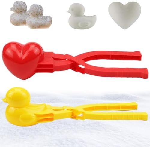 2 PCS/Set Rice Moule pour les enfants de qualité alimentaire PP Cœur antidérapant et moule de canard Moule de brique de sable pratique pour la fabrication de sandball de boule de neige aux sus – Image 6