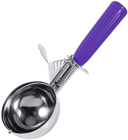 Cuillère à crème glacée - Cuillère cuillère à crème glacée à fruits en acier inoxydable pratique avec outil de cuisine en plastique (Couleur : Purple-4.2cm) – Image 9