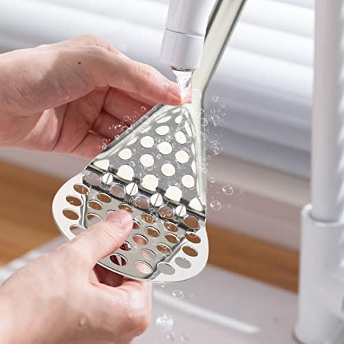 Kichvoe Pilon À Ail Pressoir A Fruit Outillage À Main À Main -Purée -Purée en Acier -Purée Ustensile -Purée Fruits -Purée pour À Domicile Garlic Outillage Nourriture pour Bébés – Image 3