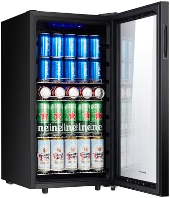 Kalamera Réfrigérateur à boissons KRC-86GE avec panneau de commande tactile, zone de refroidissement 3-18°C, réfrigérateur à bouteilles 86 litres, éclairage intérieur LED bleu, 41 dB – Image 6
