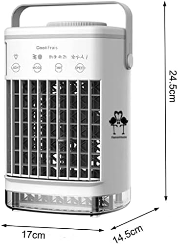 COOLI FRAIS Climatiseur Mobile Sans Evacuation, Clim' Tactile 2024 USB Type-C Portable, Double Reservoir Eau + Glace 700mL, 4 Vitesses / 2 modes de refroidissement (fraîcheur & brouillard), Silencieux – Image 6