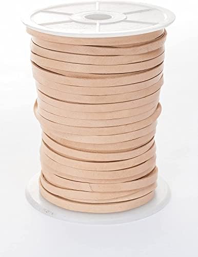 esnado Cordon de Cuir Plat 5 mm x 1,5 mm Couleur : Marron Clair Antique Longueur 10 m – Image 12