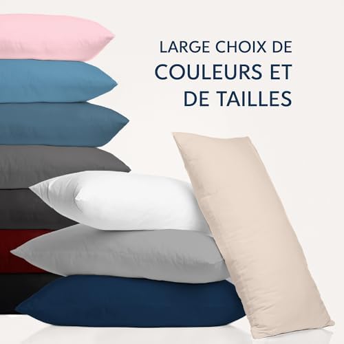 Dreamzie Taie Oreiller 50x70 Lot de 2 en Microfibre Certifiée Oeko-Tex - Housse Coussin Douce Et Brossée, Toucher Peau de Pêche - Beige – Image 5