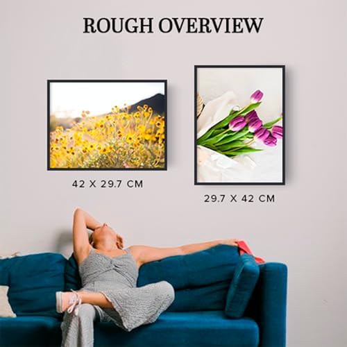 edihome, Cadre Photo A3, (1 Unité), 29,7 x 42, en Bois, Laminé Acrylique, pour Diplôme Universitaires, Mural, Décoration de Salon (Noir, 1 unité) – Image 3