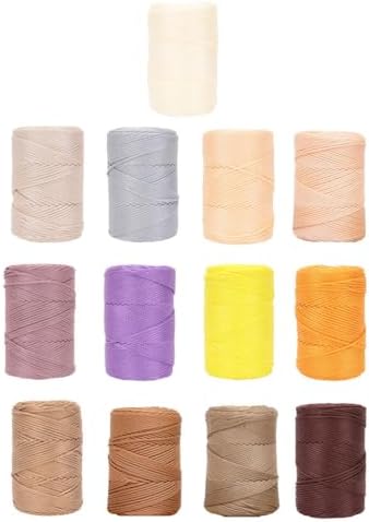 WNDUOKXH Fils à Crochet tricotés Creux en Polyester, Cordon épais pour l'artisanat de Bricolage, Fils à Crochet Creux pour Bricolage, Large Application, Kaki Clair – Image 6