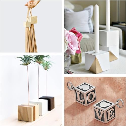 Cubes en bois, matériel d'artisanat, pièces de jeu en bois et cubes pour l'artisanat, petits cubes en bois vierges, blocs de bois puzzle et numérotés, 12 pièces, 5x5x5cm – Image 7