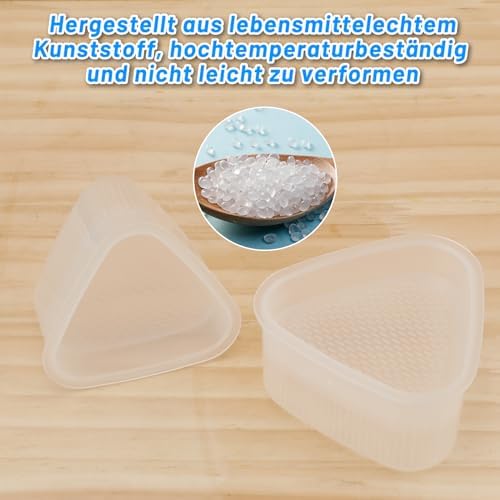 TEKONDA Onigiri Lot de 4 moules à sushis avec cuillère Triangle de riz Onigiri Maker Moule à boulettes de riz pour sushis, restaurants, restaurants familiaux, pique-niques, fabrication de sushis – Image 3