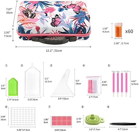 ARTDOT Diamond Painting Accessori, 60 Slots Diamond Painting Kit Completo, Kit per Organizzare Gioielli Pittura Diamante Perline Anelli Charms Glitter Strass – Image 5