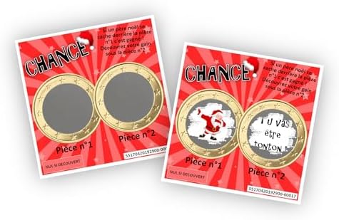 Carte à gratter personnalisable - Message au choix - Annonce originale grossesse ou événement - Modèle ticket de jeu Chance (Dégradé violet et bleu) – Image 16