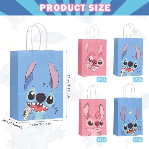 Sacs à Bonbons Anniversaire,12 Pcs Sacs Cadeaux,Sacs de Fête, Petits Sacs Cadeaux, Sacs Cadeaux en Papier Kraft, pour Fêtes de Couples, Anniversaires d'Enfants, Mariages, Noël. – Image 2