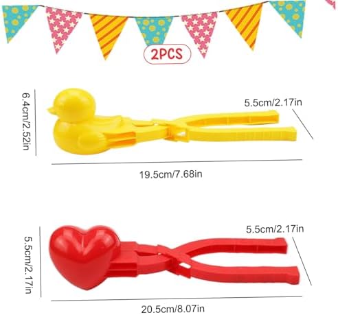 2 PCS/Set Rice Moule pour les enfants de qualité alimentaire PP Cœur antidérapant et moule de canard Moule de brique de sable pratique pour la fabrication de sandball de boule de neige aux sus – Image 2