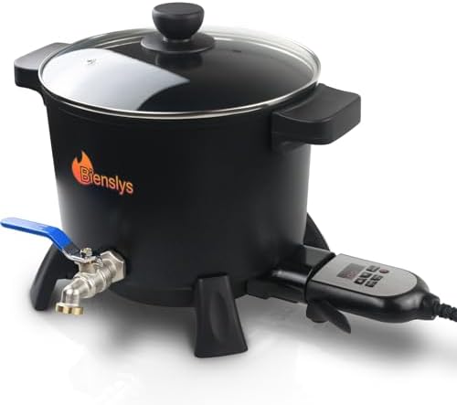 Melting Pot électrique de cire Pour la fabrication de bougies Pot antiadhésif de cire de soja de 7L avec bec à verser et contrôle de la température de pression sur bouton